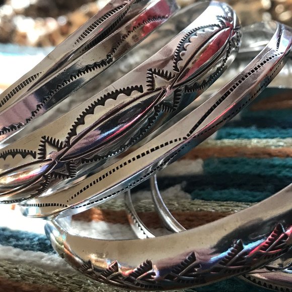Native American Sterling bangles - Picture 12 of 15